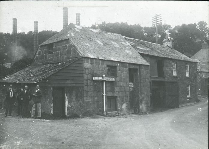  The smelting works, Chyandour, with other industrial buildings in front: on the left a barkmill used for grinding Peruvian bark for the tanning process. To the right was a carpenter’s shop and a blacksmith’s